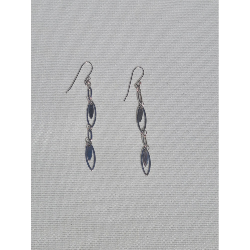 925 Sterling Silver Drop Dangle Earrings Oval